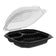 Anchor Packaging 4691031 10.5" x 9.5" Hinged Container 36/8/8 oz 3-Comp. Black Base with Anti-Fog Tear-Away Lid