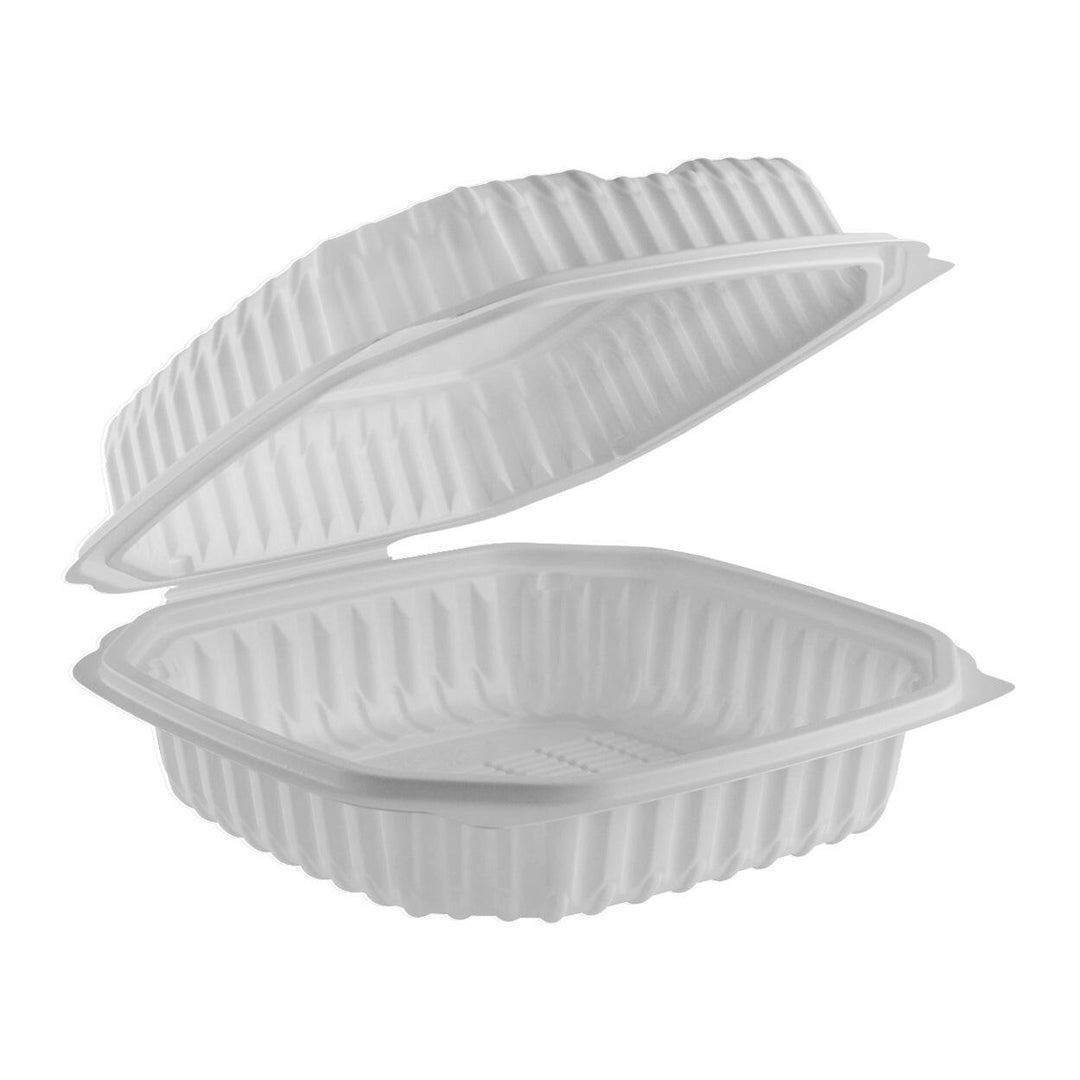 Anchor Packaging CM9911N Nature's Best 9" x 9" White 38 oz 1 Compartment Hinged Microwavable Container Anchor Packaging