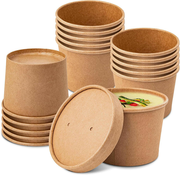 Inno-Pak 10 Oz Kraft Paper Food Container with Lid Innopak