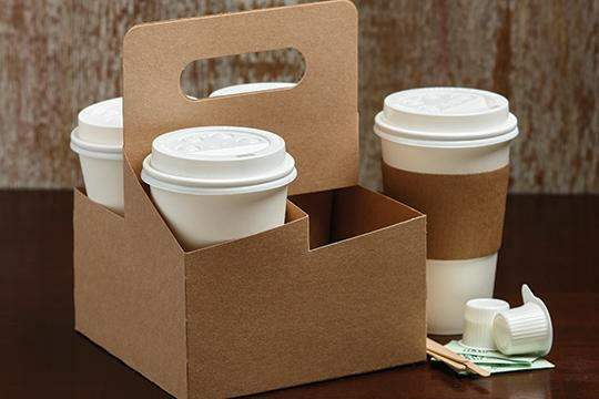 BOXit Kraft Four Cup Drink Carrier (holds 8-32 oz. cups) (29500)