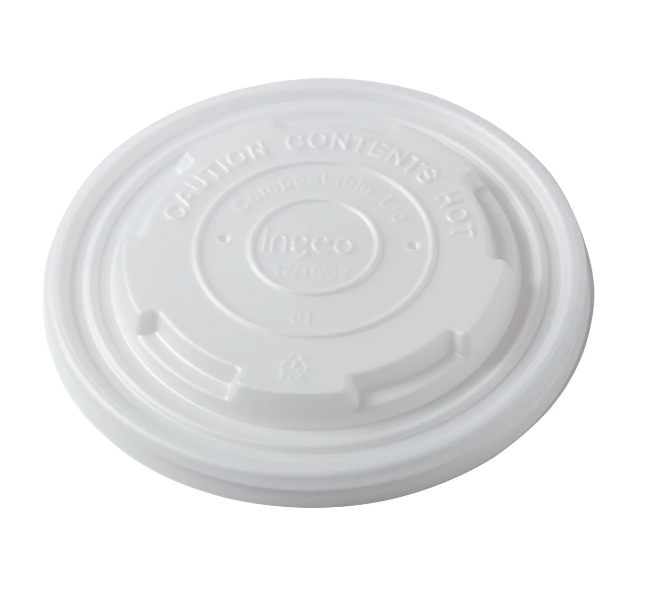 AmerCareRoyal CFCL-1232 CPLA Compostable Lid for 12-32 oz Containers AmerCareRoyal