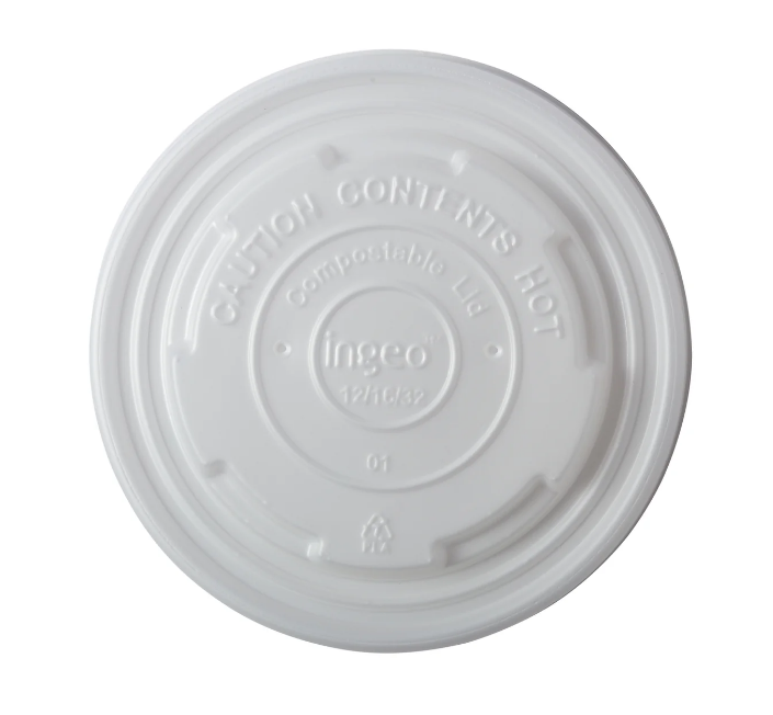 AmerCareRoyal CFCL-1232 CPLA Compostable Lid for 12-32 oz Containers AmerCareRoyal