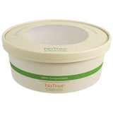 World Centric BOL-NT-42WW Paper Lid with PLA Window for 42 oz Wide Paper Bowl