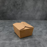 ITI TG-KB-#1 Kraft Folded Paper 30 oz Take-Out Container #1 - 4.13" x 3.5" x 2.5"
