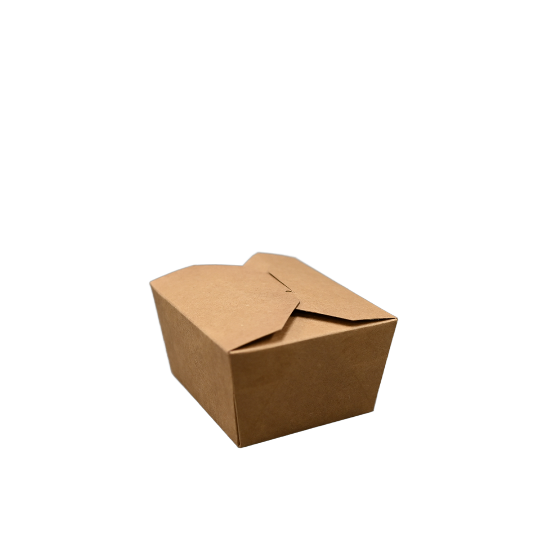 ITI TG-KB-#1 Kraft Folded Paper 30 oz Take-Out Container #1 - 4.13" x 3.5" x 2.5"