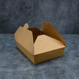 ITI TG-KB-#2 Kraft Folded Paper 49 oz Take-Out Container #2 - 7.75" x 5.5" x 1.88"