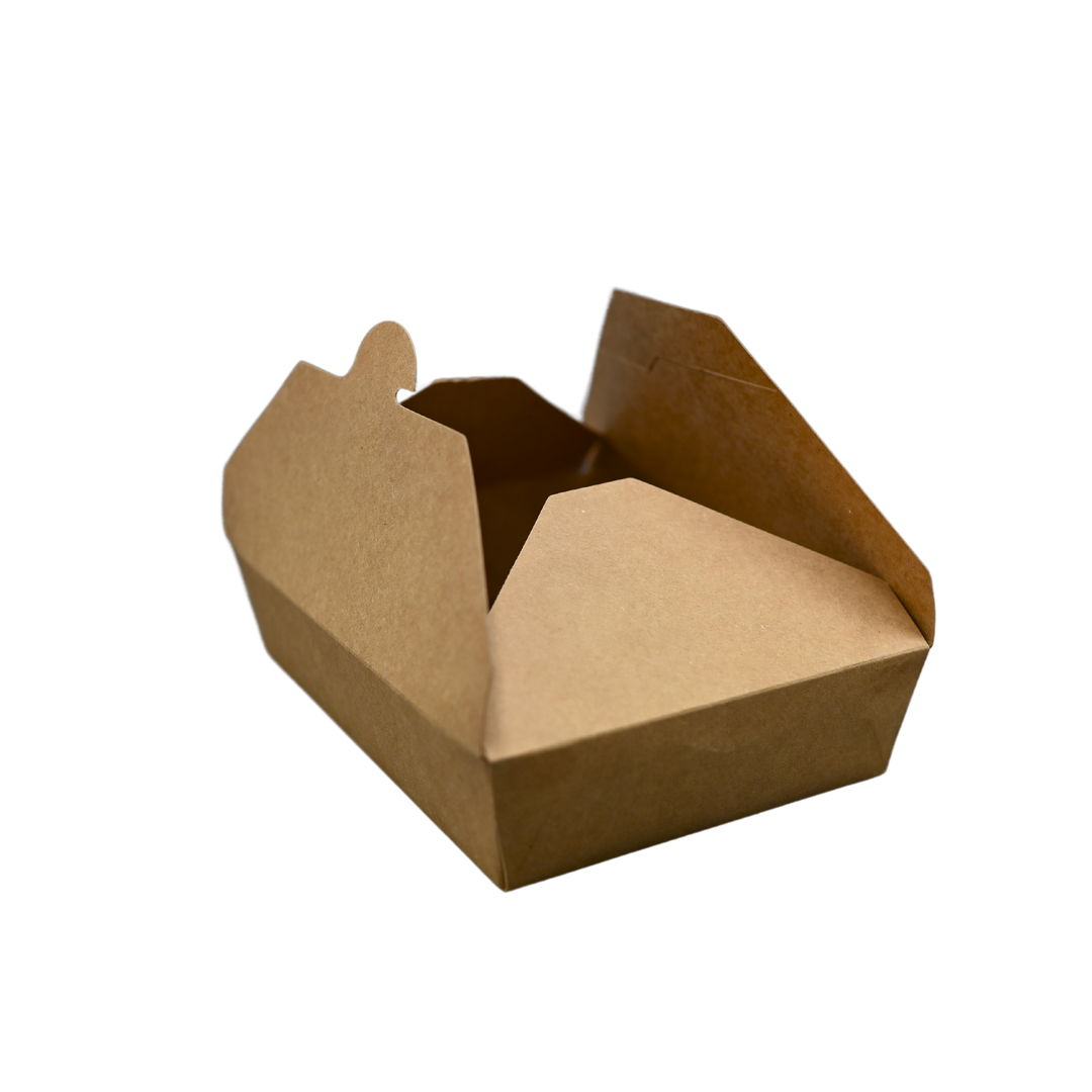 ITI TG-KB-#2 Kraft Folded Paper 49 oz Take-Out Container #2 - 7.75" x 5.5" x 1.88"