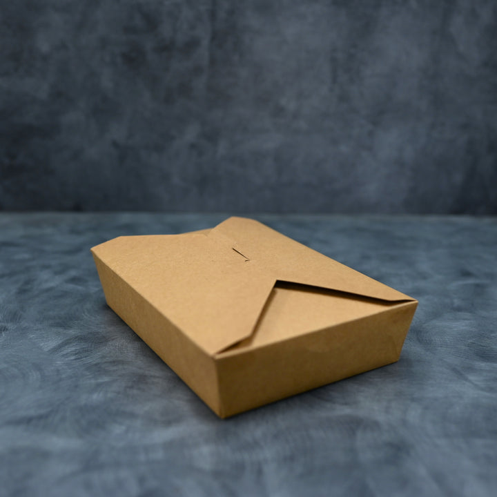 ITI TG-KB-#2 Kraft Folded Paper 49 oz Take-Out Container #2 - 7.75" x 5.5" x 1.88"