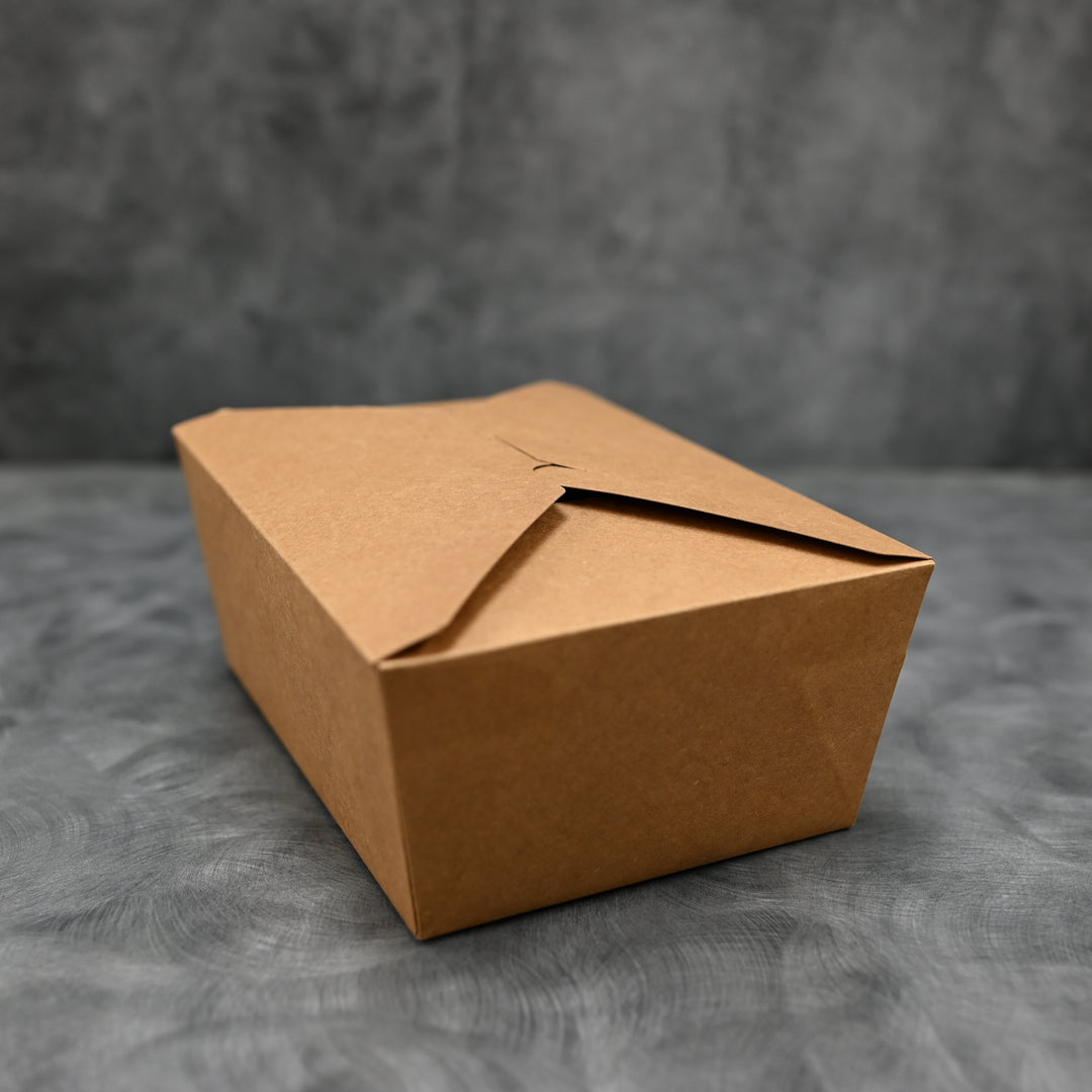 ITI TG-KB-#4 Kraft Folded Paper 112 oz Take-Out Container #4 - 7.75" x 5.5" x 3.5"