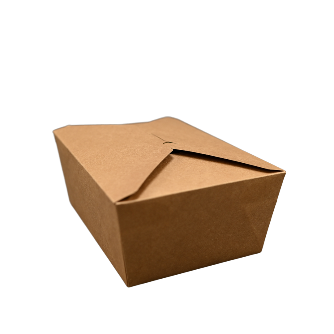 ITI TG-KB-#4 Kraft Folded Paper 112 oz Take-Out Container #4 - 7.75" x 5.5" x 3.5"