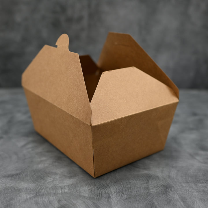 ITI TG-KB-#4 Kraft Folded Paper 112 oz Take-Out Container #4 - 7.75" x 5.5" x 3.5"