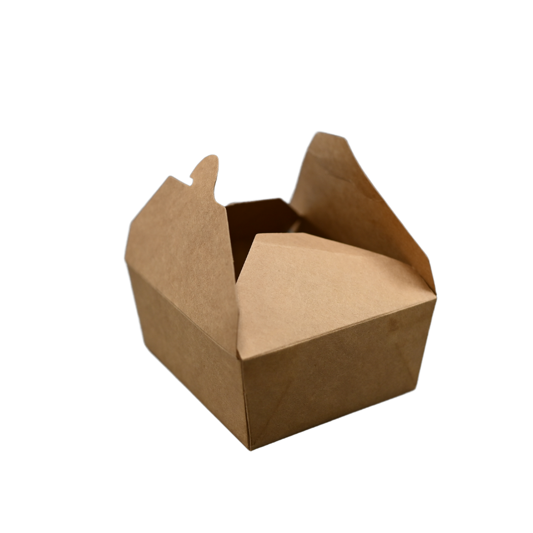 ITI TG-KB-#8 Kraft Folded Paper 44 oz Take-Out Container #8 - 6" x 4.68" x 2.5"
