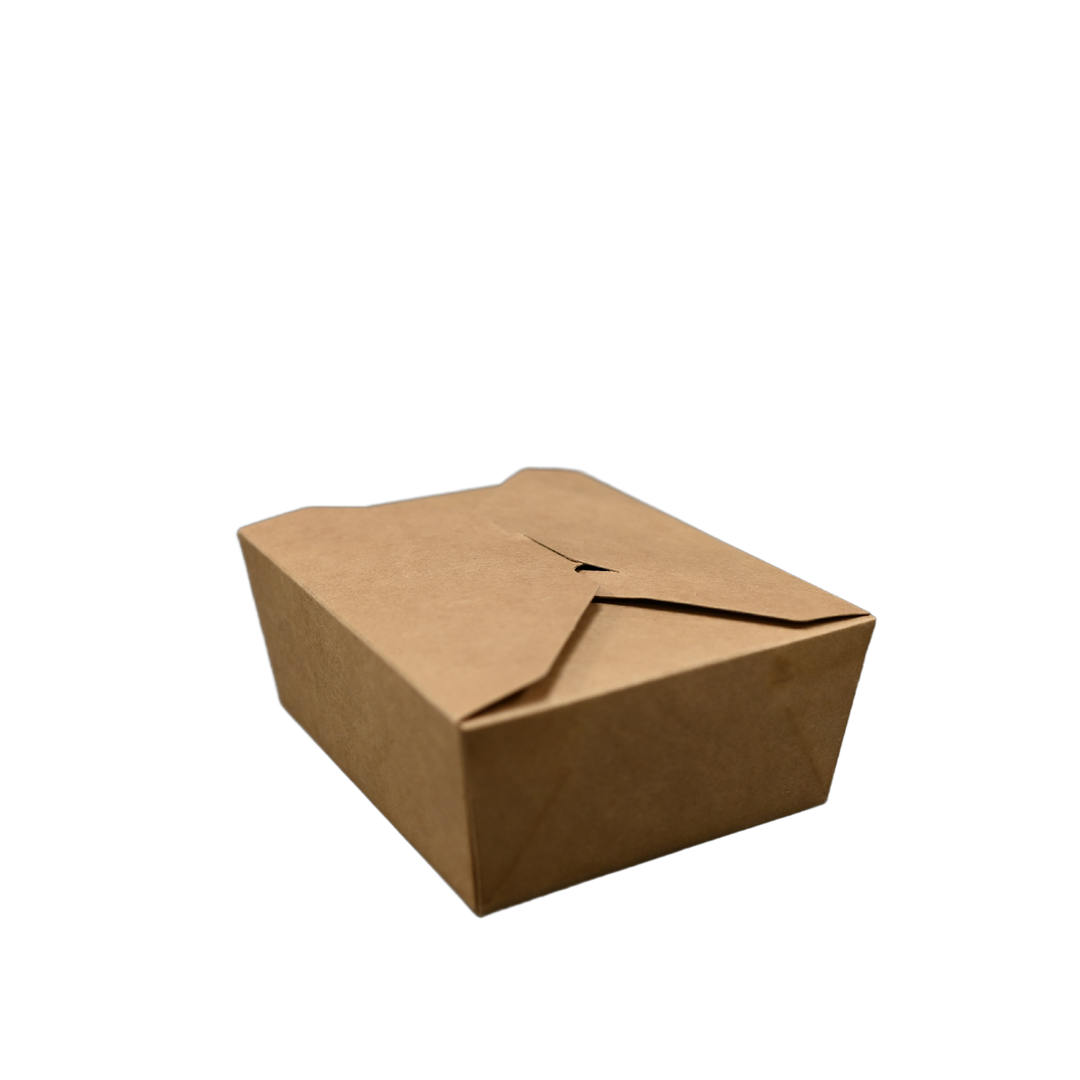 ITI TG-KB-#8 Kraft Folded Paper 44 oz Take-Out Container #8 - 6" x 4.68" x 2.5"