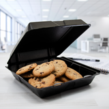 Dart 90HTPFB1R 9X9 Black Foam Carryout with Removeable Lid