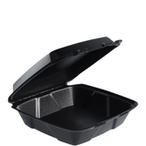 Dart 90HTPFB1R 9X9 Black Foam Carryout with Removeable Lid