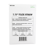 7.75" White Wrapped Flex Straw