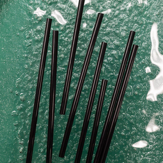 7.75" Black Unwrapped Bio-Plastic 6mm Straw Strawfish