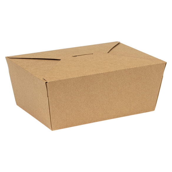 Inno-Pak #4 Innobox Edge - Kraft Poly Coated Food Box 7.75" x 5.5" x 3.5" Innopak