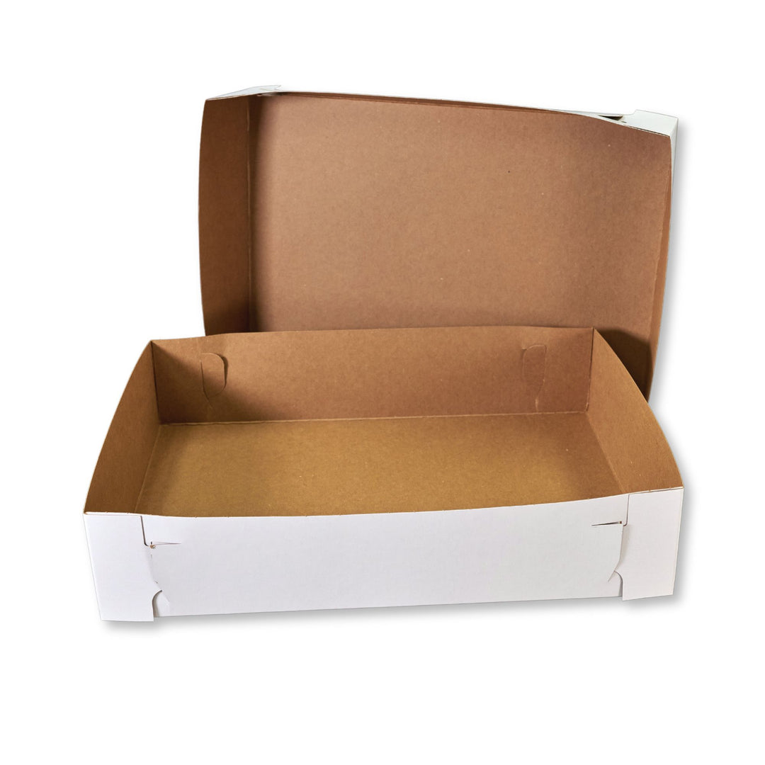 BOXit 2 Piece Lock Corner White with Kraft Inside Donut Boxes 16 x 11 x 3.5"
