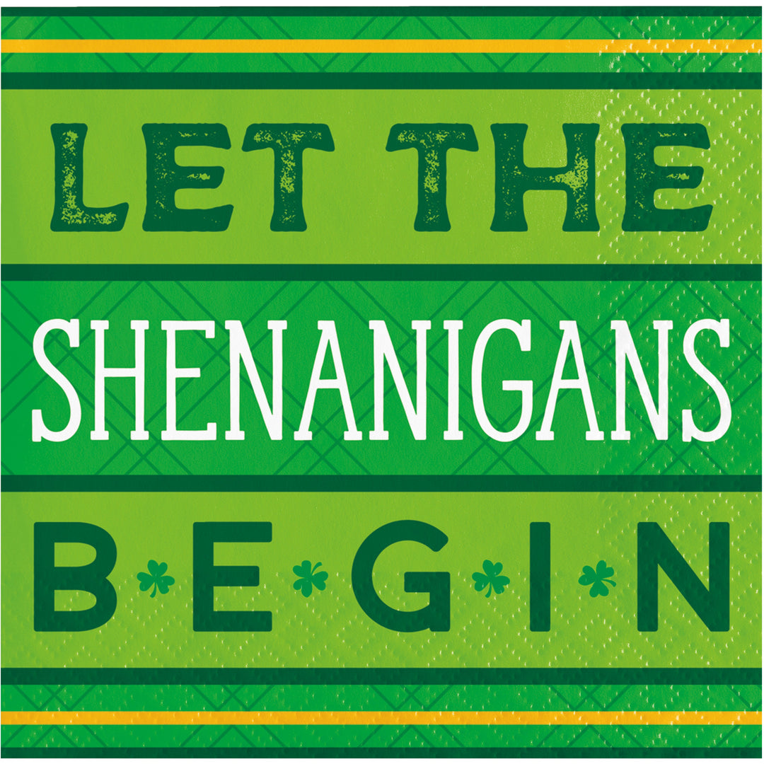 Creative Converting 10" X 10" "Shenanigans" Beverage Napkins