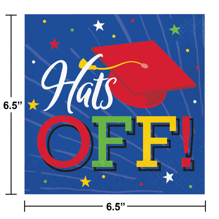 Creative Converting 13" X 13" Hats Off Grad Lunch Napkins