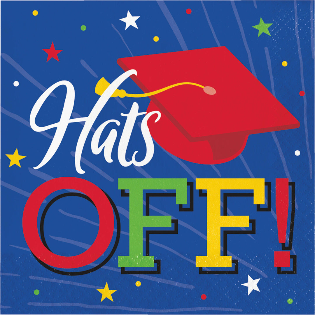 Creative Converting 13" X 13" Hats Off Grad Lunch Napkins
