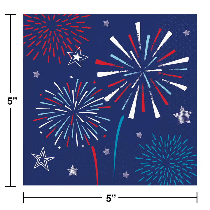 Creative Converting 10" X 10" Patriotic Party Beverage Napkins Creative Converting
