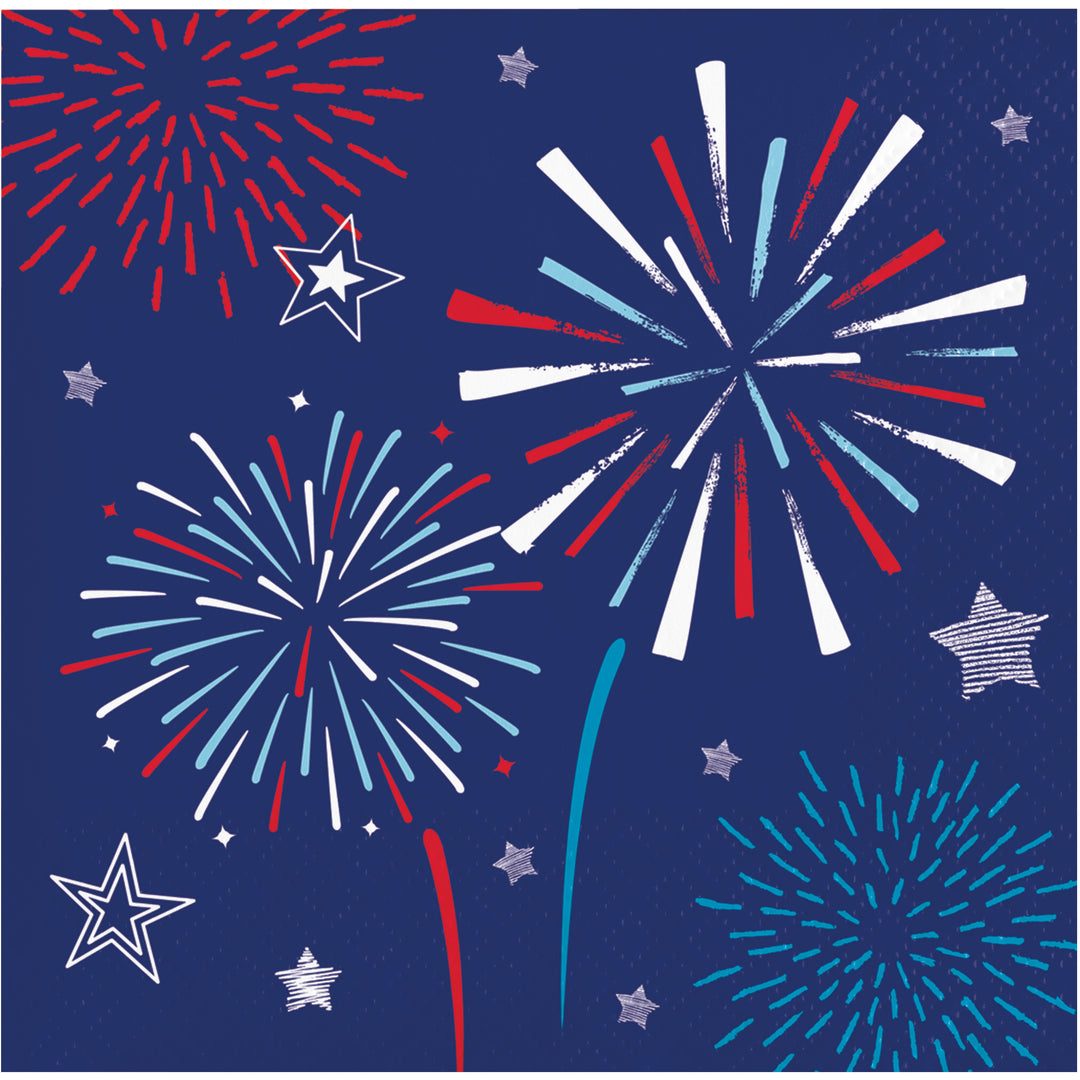 Creative Converting 10" X 10" Patriotic Party Beverage Napkins