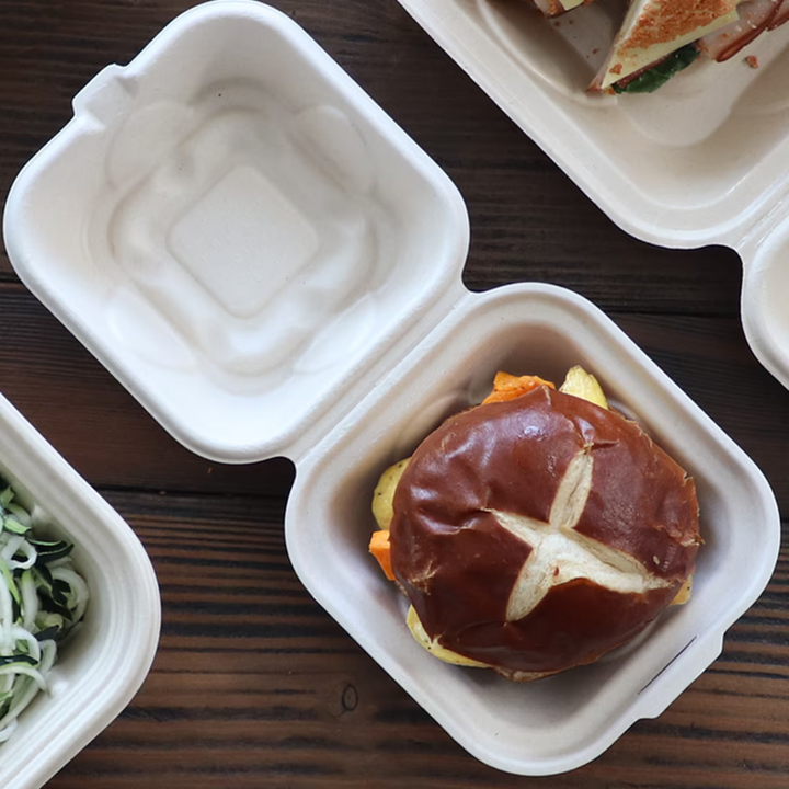 World Centric TO-SC-U15B-LFP Fiber Burger Box 6" x 6" x 3" World Centric