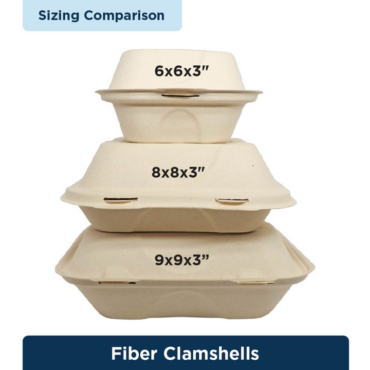 World Centric TO-SC-U15B-LFP Fiber Burger Box 6" x 6" x 3"