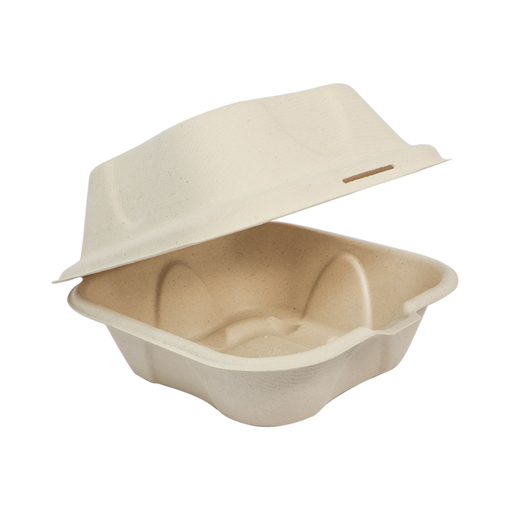World Centric TO-SC-U15B-LFP Fiber Burger Box 6" x 6" x 3" World Centric