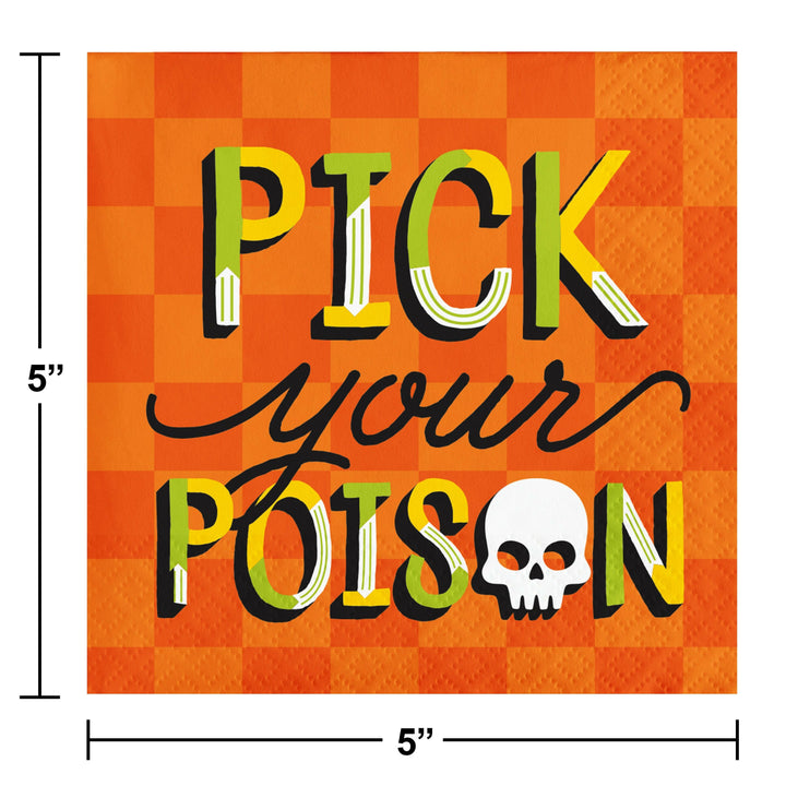 Creative Converting 10" X 10" Pick Your Poison Beverage Napkins Creative Converting