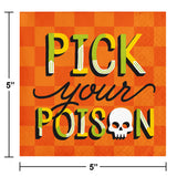 Creative Converting 10" X 10" Pick Your Poison Beverage Napkins