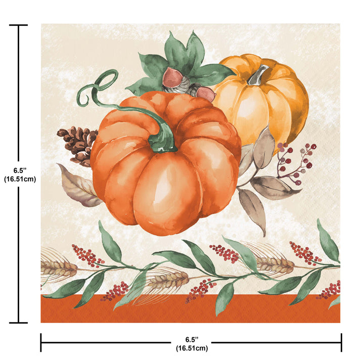 Creative Converting 376029 13" X 13" Harvest Delight Lunch Napkins