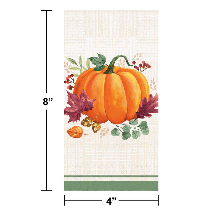 Creative Converting 2 Ply Harvest Wishes Guest Towel 11" x 15" Creative Converting