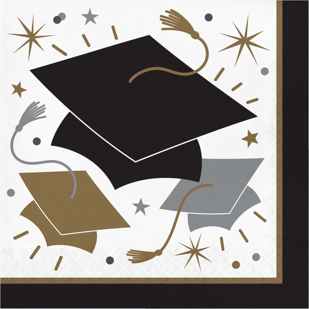Creative Converting 374108 13" X 13" Glowing Grad Lunch Napkins