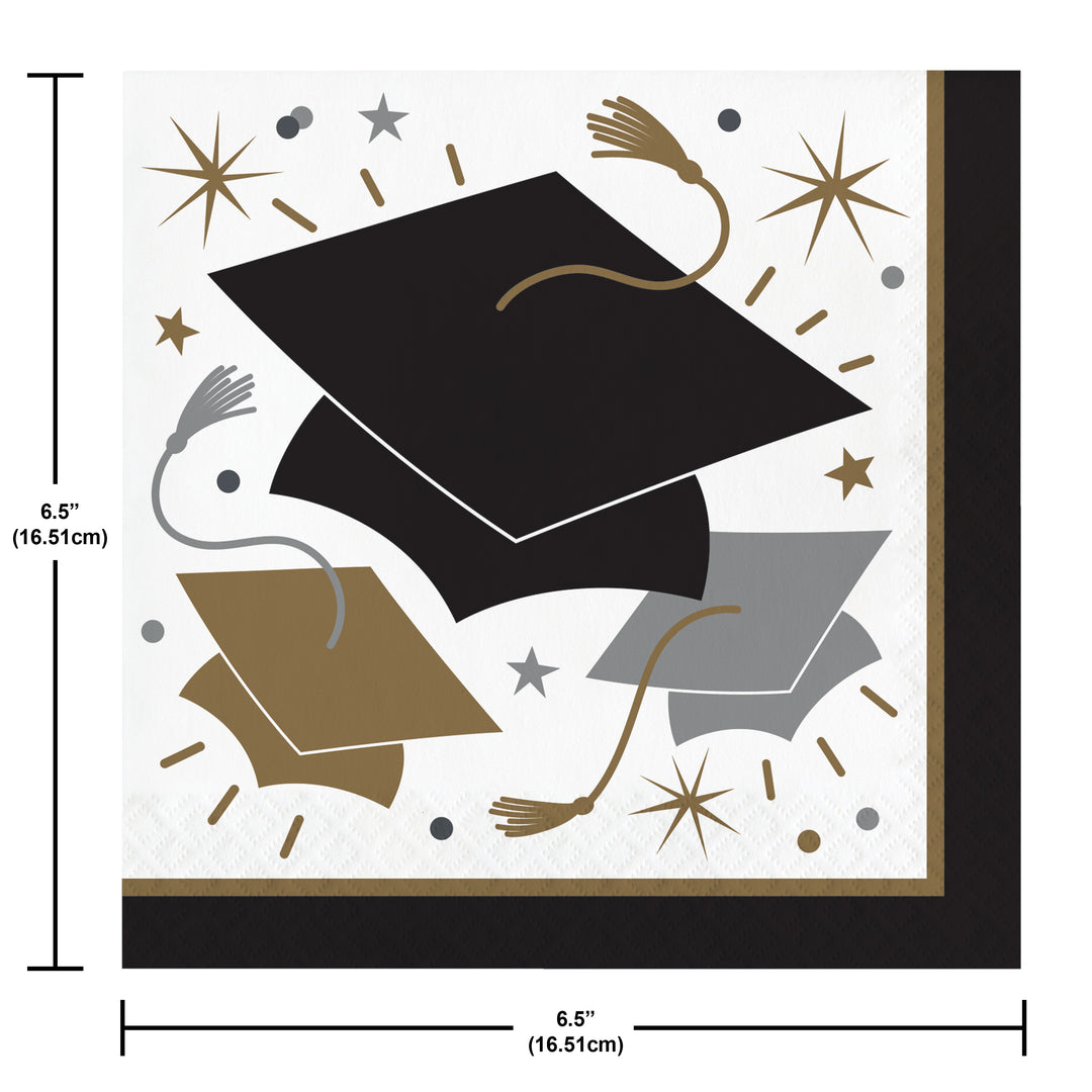 Creative Converting 374108 13" X 13" Glowing Grad Lunch Napkins