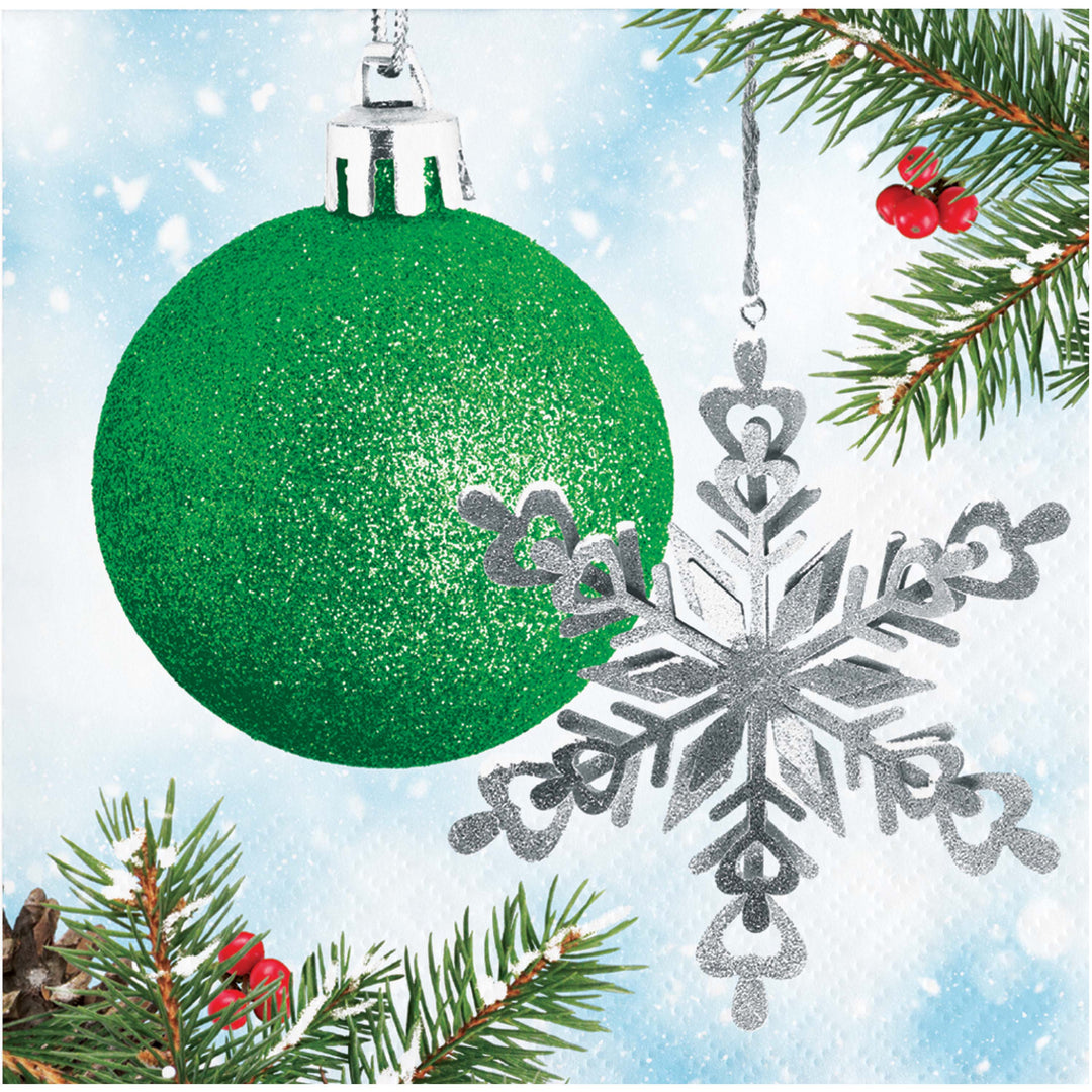 Creative Converting 376069 10" X 10" Classical Christmas Beverage Napkins