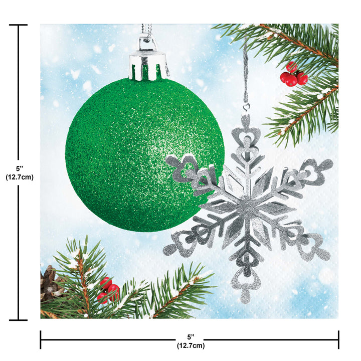 Creative Converting 376069 10" X 10" Classical Christmas Beverage Napkins
