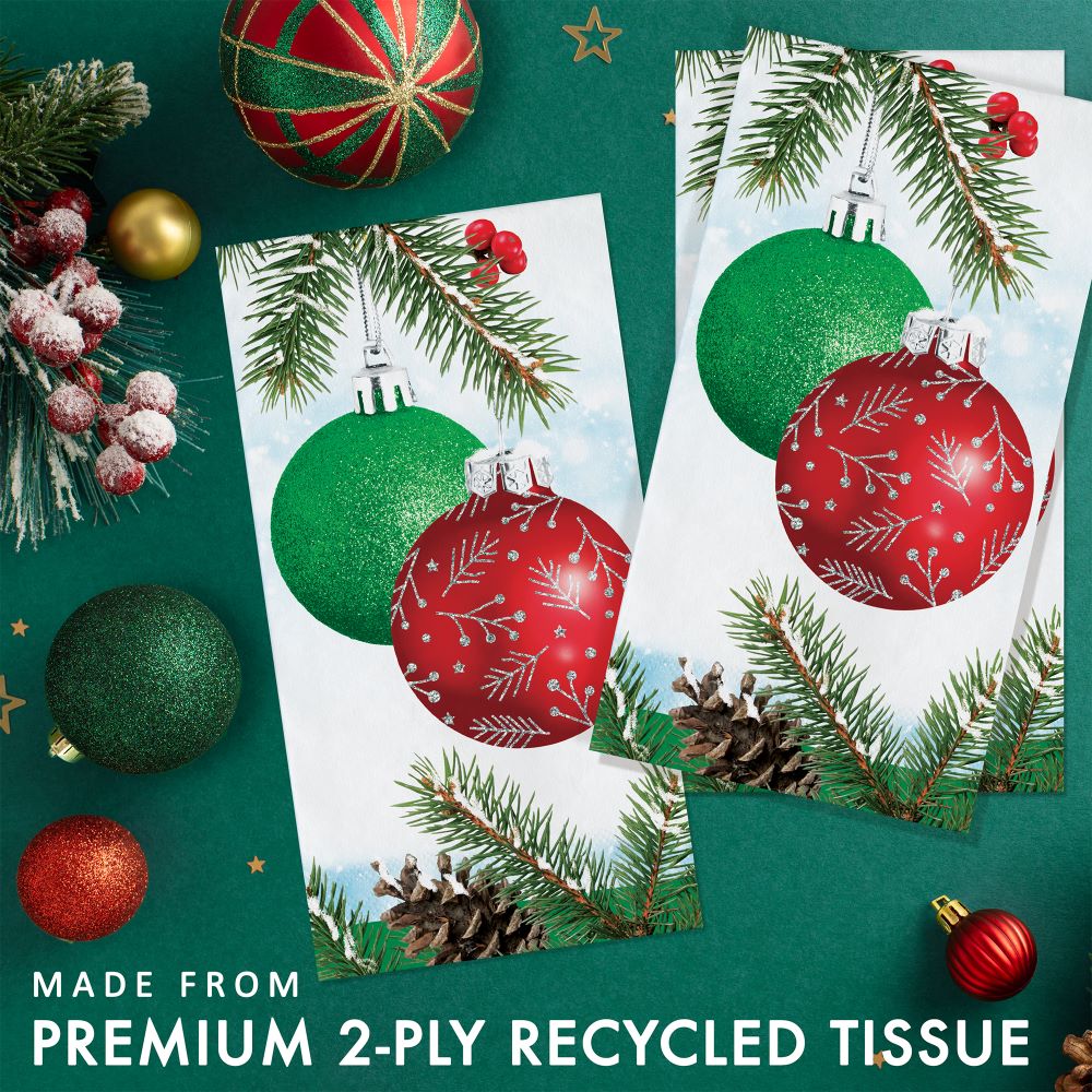 Creative Converting 376075 Classical Christmas Guest Towel