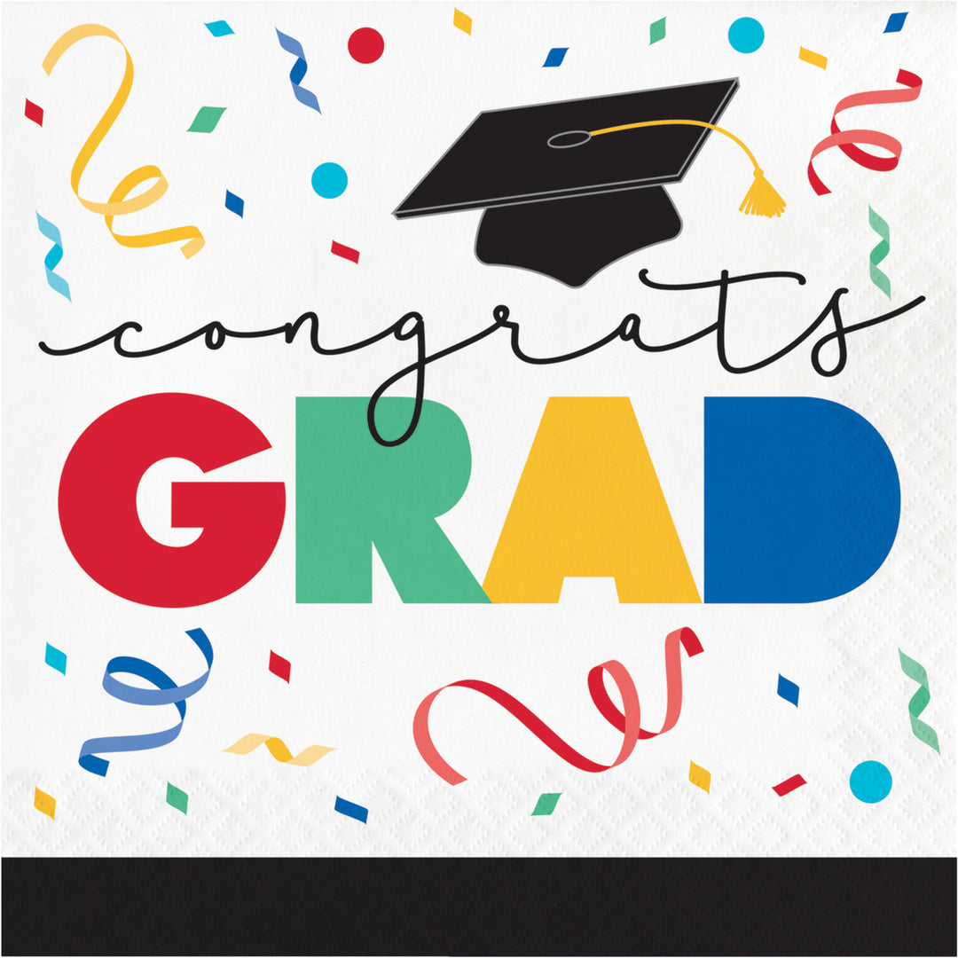Creative Converting 369875 13" X 13" "Congrats Grad" Lunch Napkins
