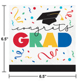 Creative Converting 369875 13" X 13" "Congrats Grad" Lunch Napkins