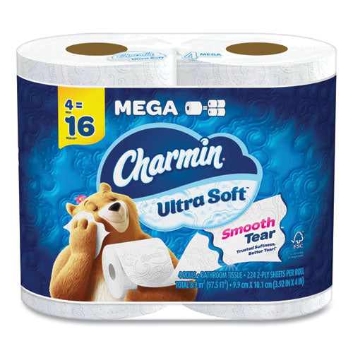 Charmin PGC08806 Ultra Soft Mega Roll Toilet Tissue 4 Rolls Charmin