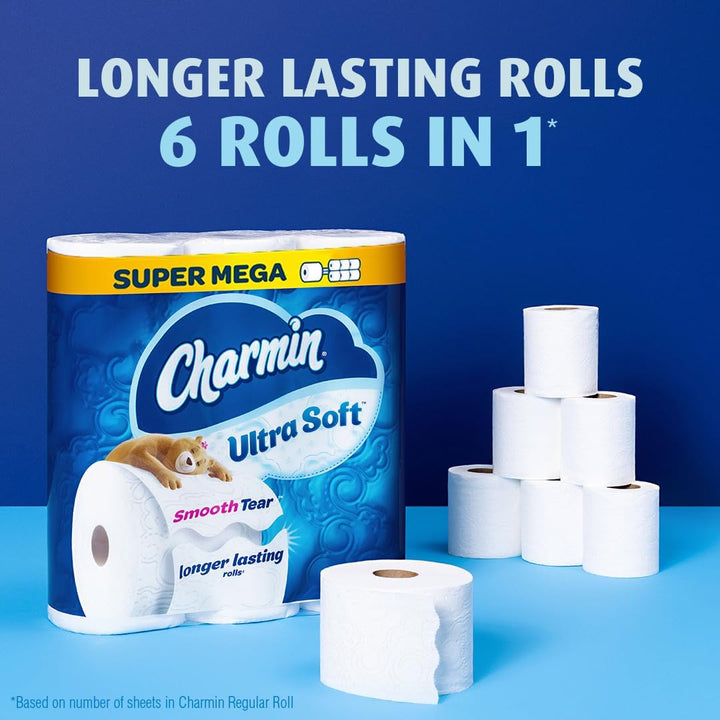 Charmin PGC08473 Ultra Soft Super Mega Roll Toilet Tissue 6 = 36