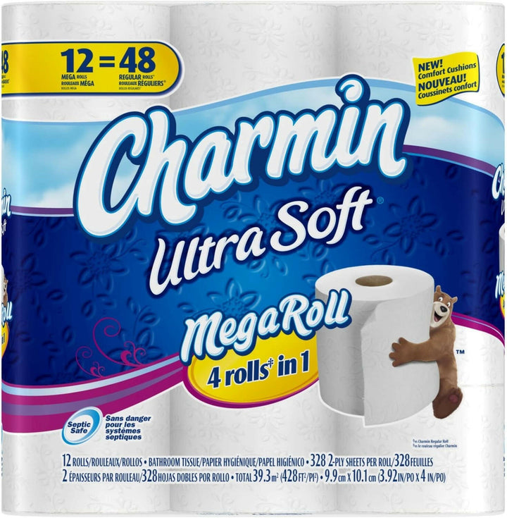 Charmin PGC08813 Ultra Soft Mega Roll Toilet Tissue 12 Rolls Charmin