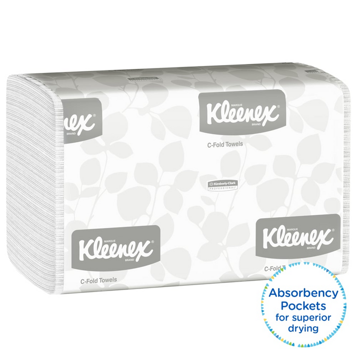 Kleenex 01500 C-Fold White Paper Towels 2400/Case Kleenex