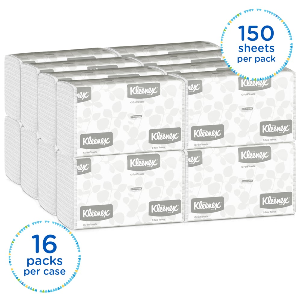 Kleenex 01500 C-Fold White Paper Towels 2400/Case Kleenex