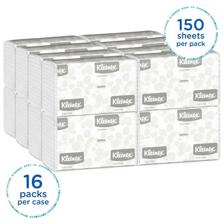 Kleenex 01500 C-Fold White Paper Towels 2400/Case Kleenex