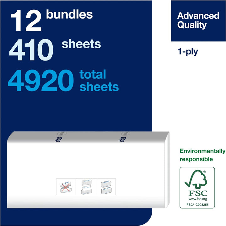 Tork Peakserve 105065 Advanced Continuous White Hand Towel 8.9"