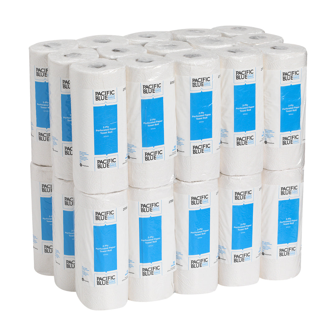 Georgia Pacific 27385 Pacific Blue Select 2-Ply Perforated White Paper Towel Roll 30/Case